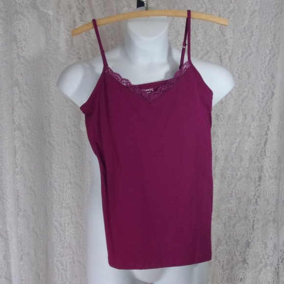 George Tops - Rich Plum Camisole Shelf Bra NWOT